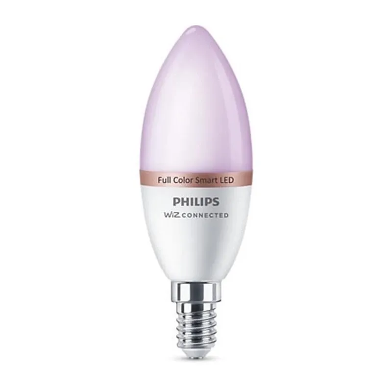 Viedā spuldze Philips Wiz LED, C37, 2200 - 6500 °K, E14, 4.9 W, 470 lm