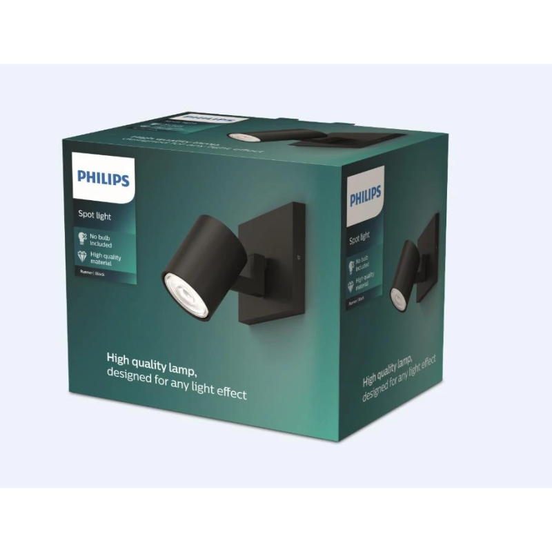 Virz. lampa runner spot melna 1x20w 230v