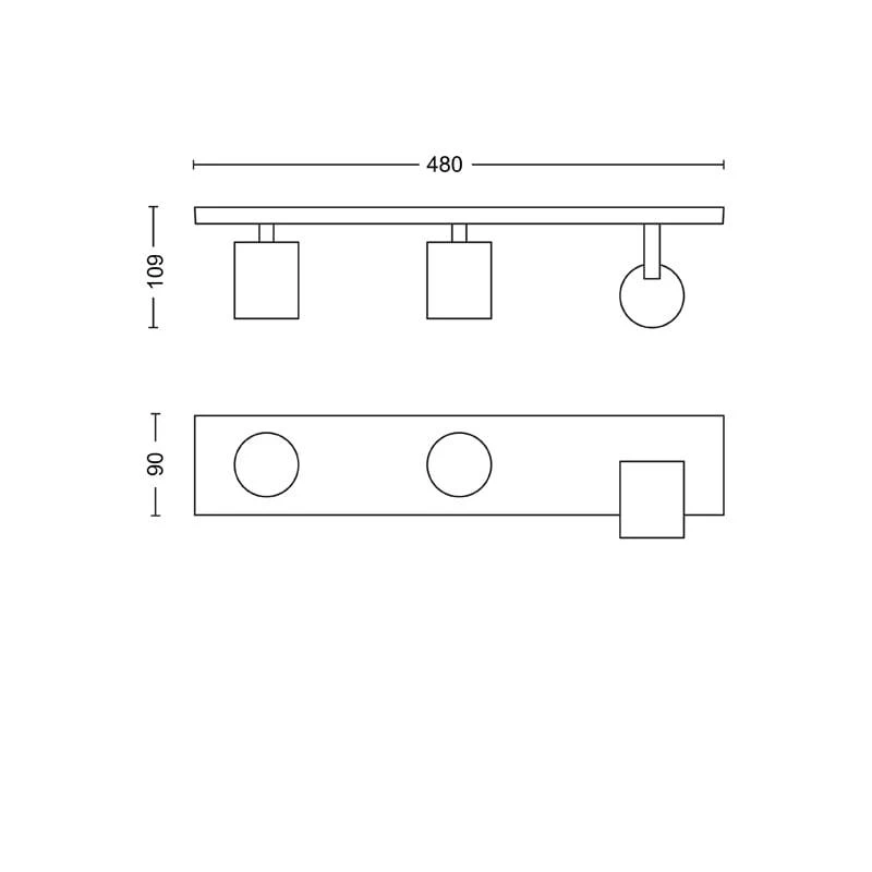 Virz. lampa runner melna 3x20w 230v