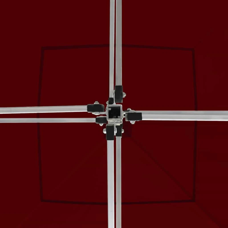 vidaXL saliekama nojume ar sānu sienām, 3x3 m, alumīnijs, vīnsarkana