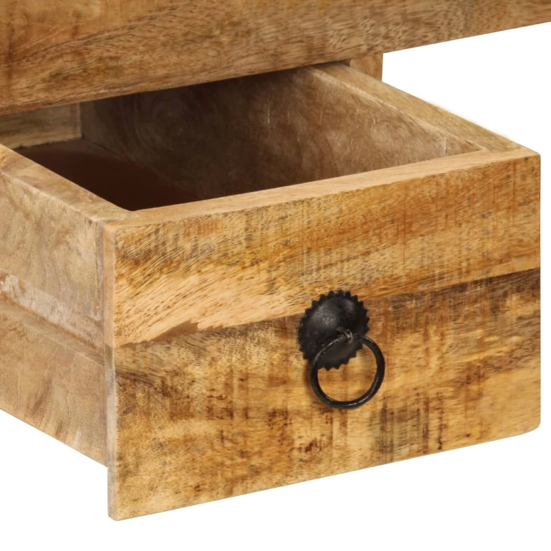 vidaXL rakstāmgalds ar 2 atvilktnēm, 110x50x77 cm, mango masīvkoks