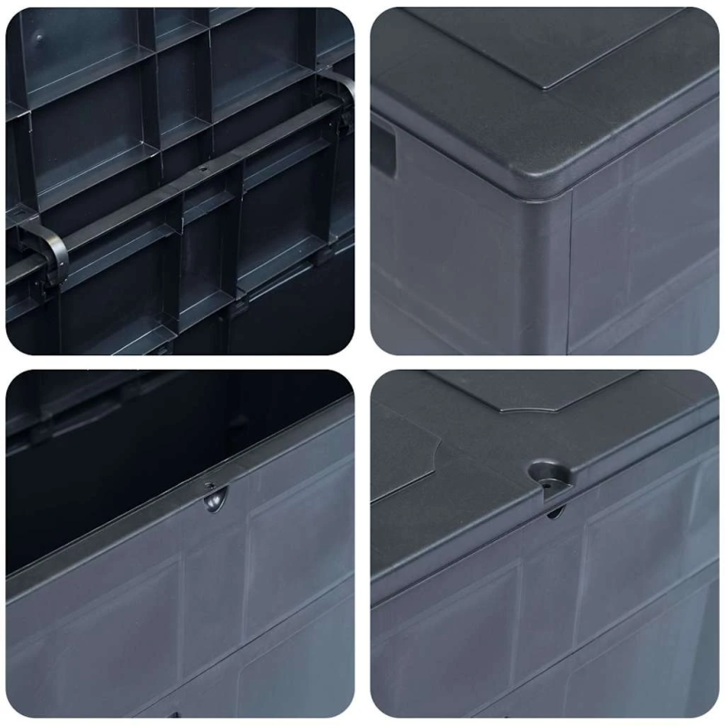 vidaXL dārza uzglabāšanas kaste, 320 L, melna