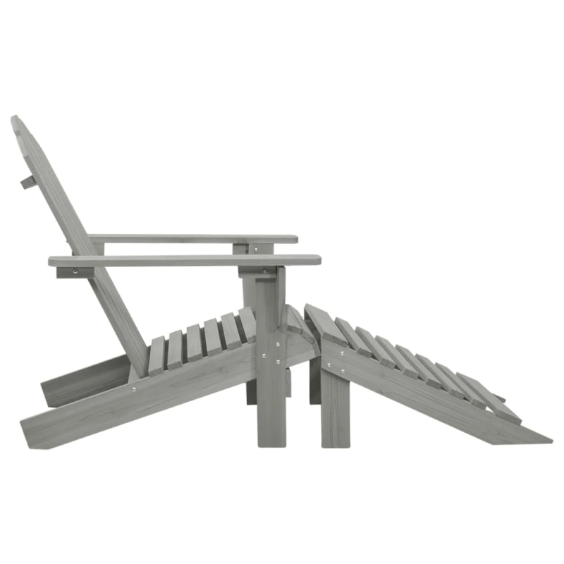 vidaXL dārza krēsls ar kājsoliņu, koks, pelēks