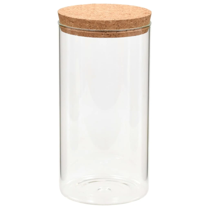 vidaXL uzglabāšanas burkas ar korķa vāku, 6 gab., 1100 ml