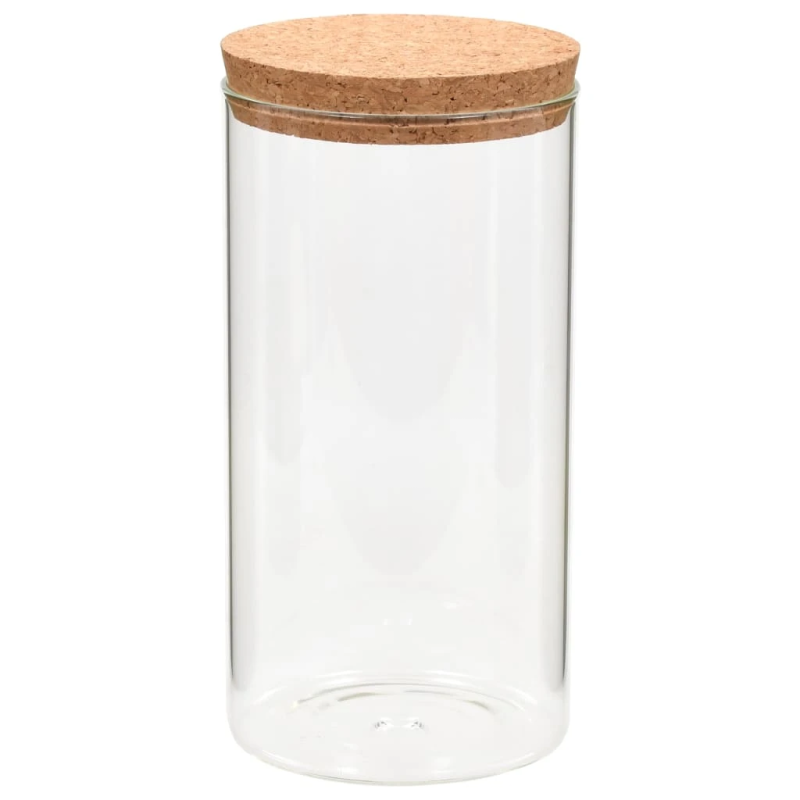 vidaXL uzglabāšanas burkas ar korķa vāku, 6 gab., 1400 ml