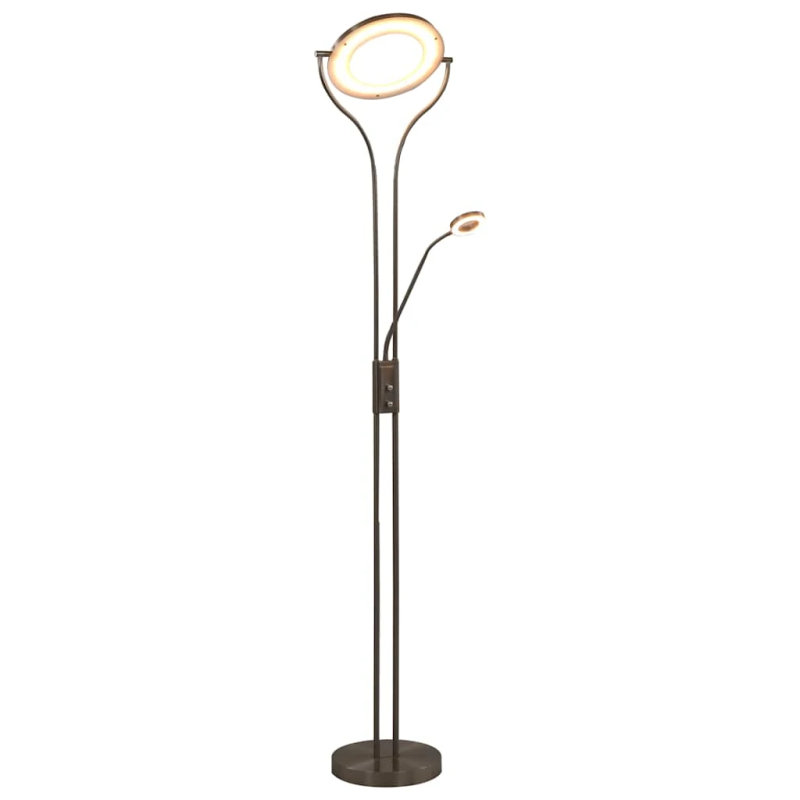 vidaXL stāvlampa, 180 cm, 18 W, aptumšojama, sudraba krāsā