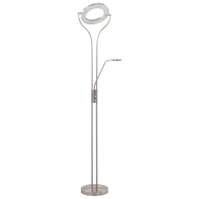 vidaXL stāvlampa, 180 cm, 18 W, aptumšojama, sudraba krāsā