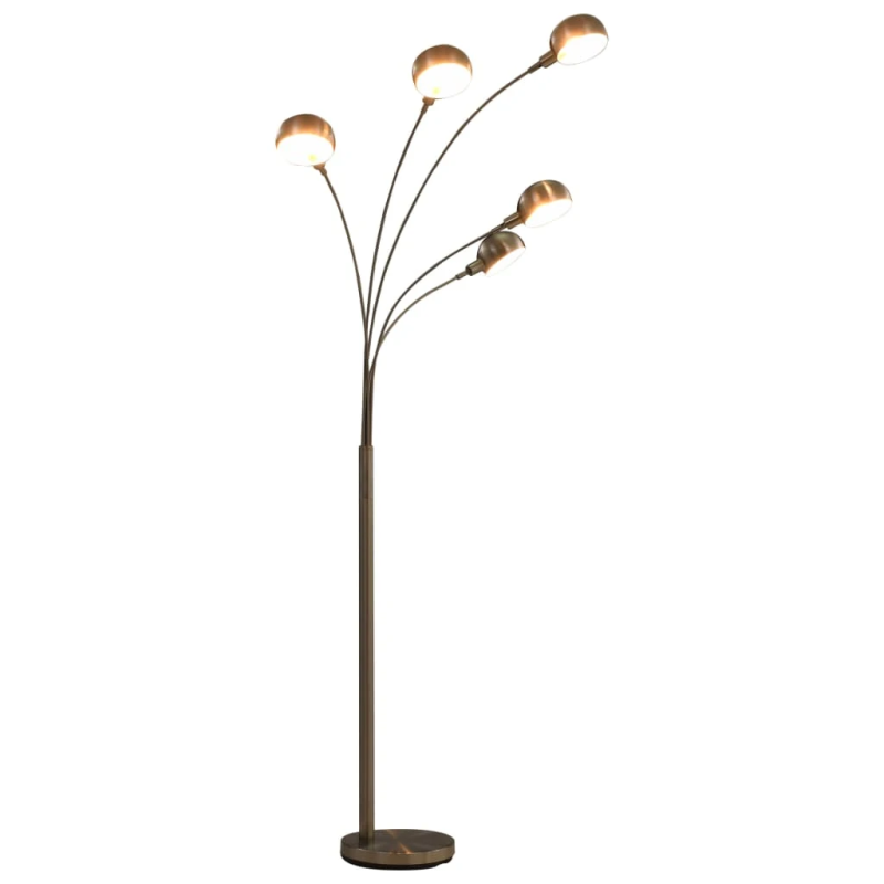 vidaXL stāvlampa, 200 cm, 5 x E14, sudraba krāsā