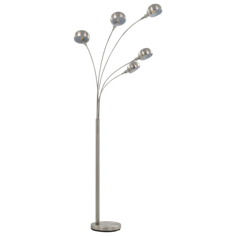 vidaXL stāvlampa, 200 cm, 5 x E14, sudraba krāsā