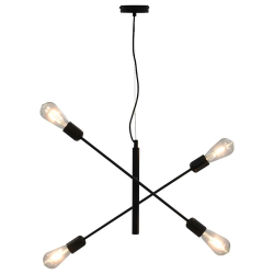 vidaXL griestu lampa ar kvēlspuldzēm, 2 W, E27, melna