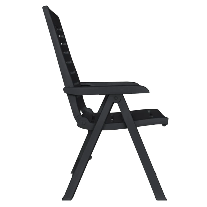 vidaXL deviņdaļīgs dārza mēbeļu komplekts, plastmasa, antracītpelēks