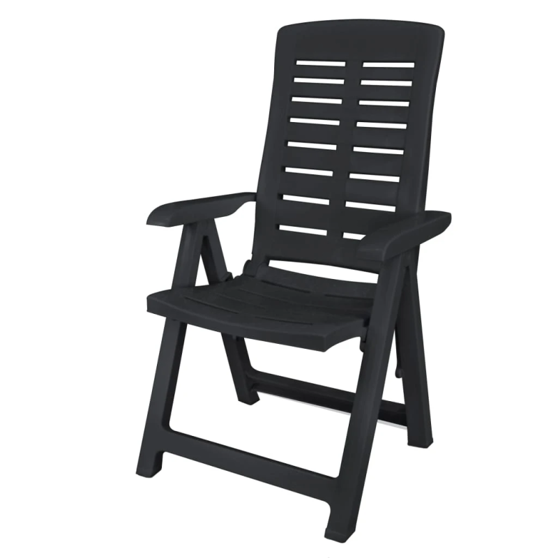 vidaXL 11-daļīgs dārza mēbeļu komplekts, plastmasa, antracītpelēks