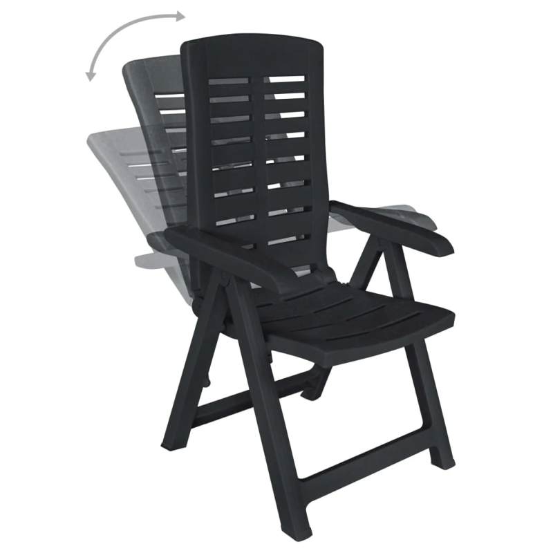 vidaXL 11-daļīgs dārza mēbeļu komplekts, plastmasa, antracītpelēks