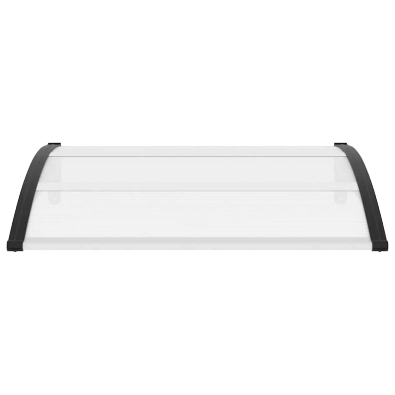 vidaXL durvju jumtiņš, melns un caurspīdīgs, 120x75 cm, PC