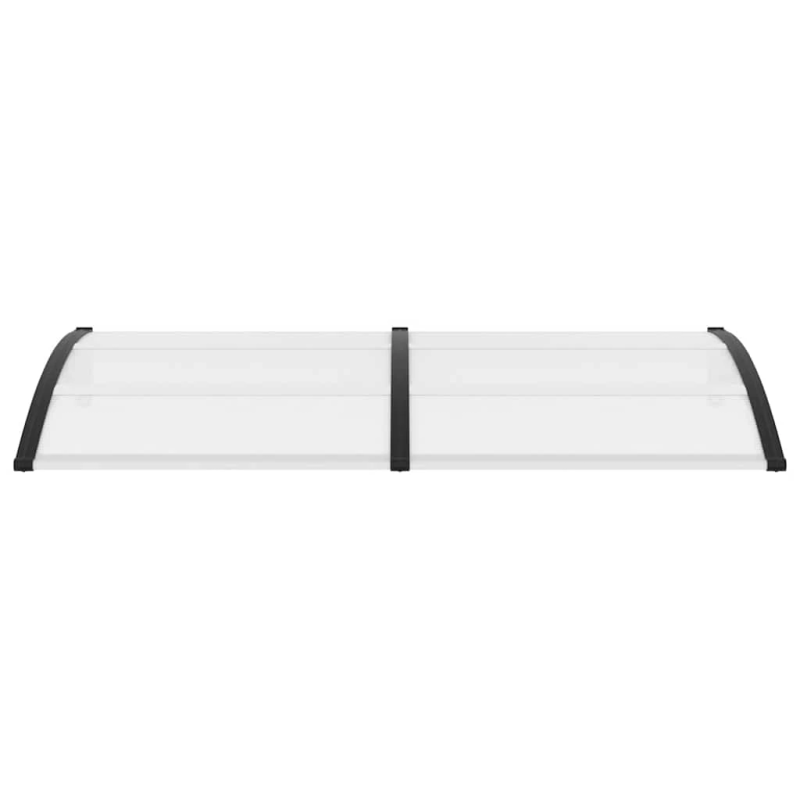 vidaXL durvju jumtiņš, melns un caurspīdīgs, 200x75 cm, PC