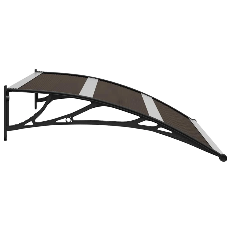 vidaXL durvju jumtiņš, melns, 120x75 cm, PC