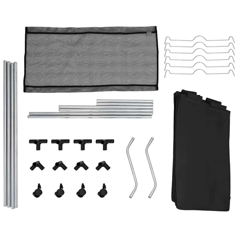 vidaXL veļas kaste, 3 nodalījumi, melna, tērauds