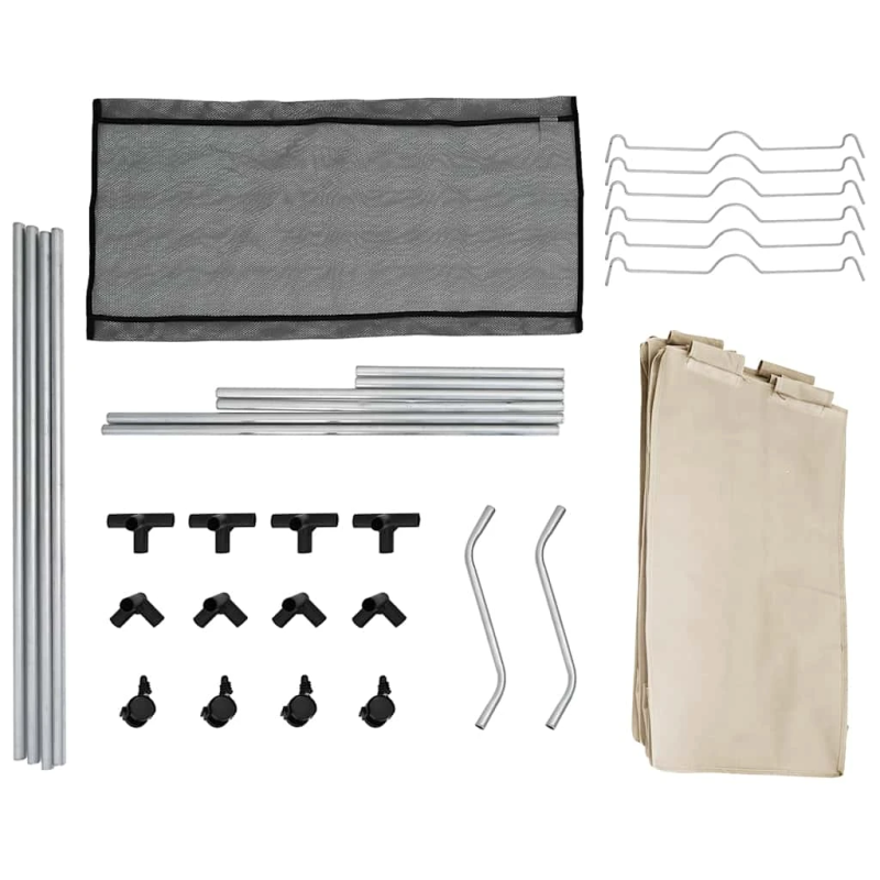 vidaXL veļas kaste, 3 nodalījumi, krēmkrāsā, tērauds