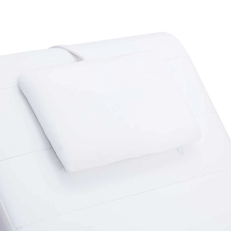 vidaXL masāžas zvilnis ar spilvenu, balta mākslīgā āda