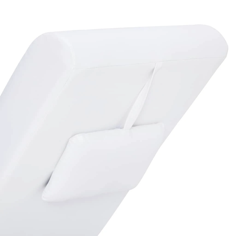 vidaXL masāžas zvilnis ar spilvenu, balta mākslīgā āda