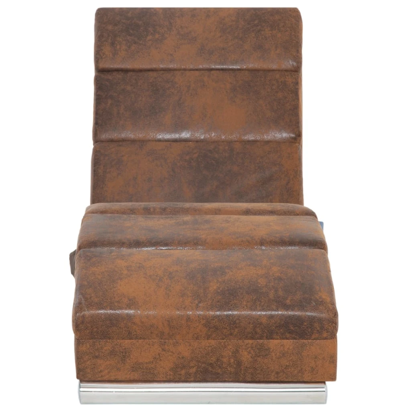 vidaXL masāžas zvilnis, brūna mākslīgā zamšāda