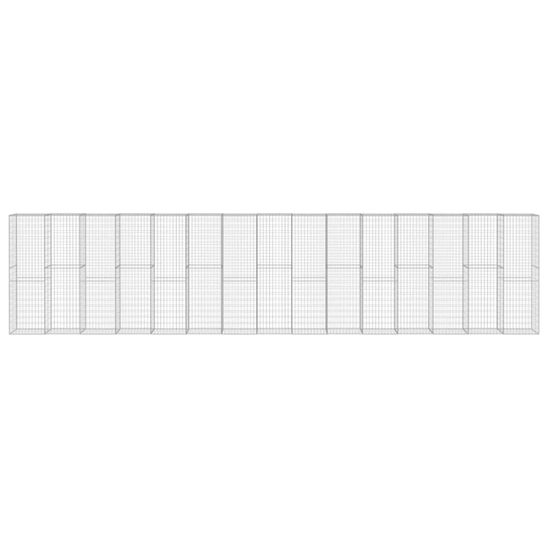 vidaXL gabions ar vāku, cinkots tērauds, 900x50x200 cm