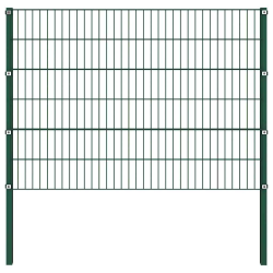 vidaXL žoga panelis ar stabiem, dzelzs, 176,5x120 cm, zaļš