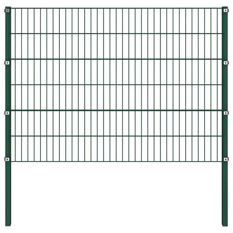 vidaXL žoga panelis ar stabiem, dzelzs, 176,5x120 cm, zaļš