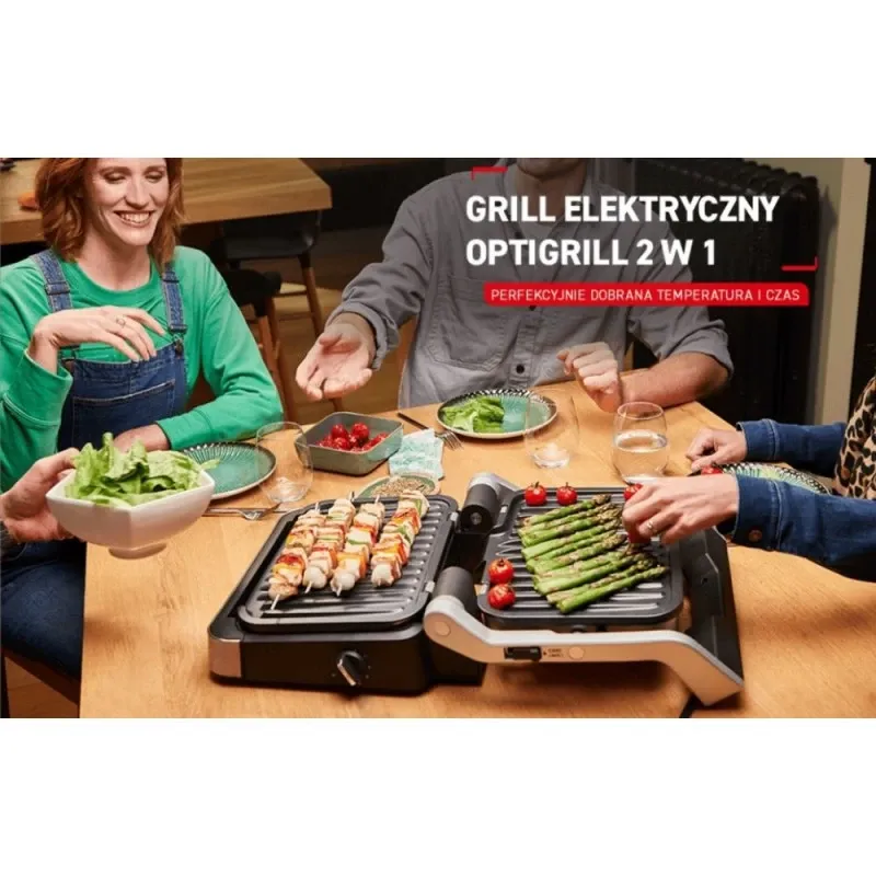 TEFAL - Optigrill 2in1 Electric Grill - GC772D30 - Electric Grill - 2100 W - Inox