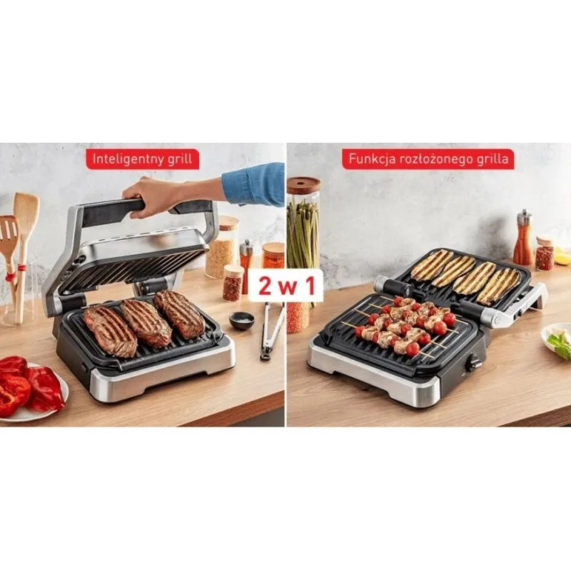 TEFAL - Optigrill 2in1 Electric Grill - GC772D30 - Electric Grill - 2100 W - Inox