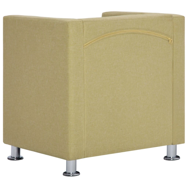 vidaXL atpūtas krēsls, kuba forma, zaļš audums