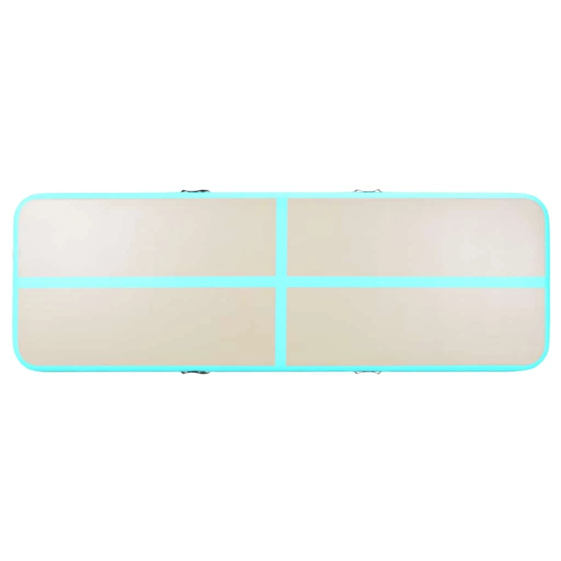 vidaXL piepūšams vingrošanas paklājs ar pumpi, 400x100x10 cm, zaļš PVC