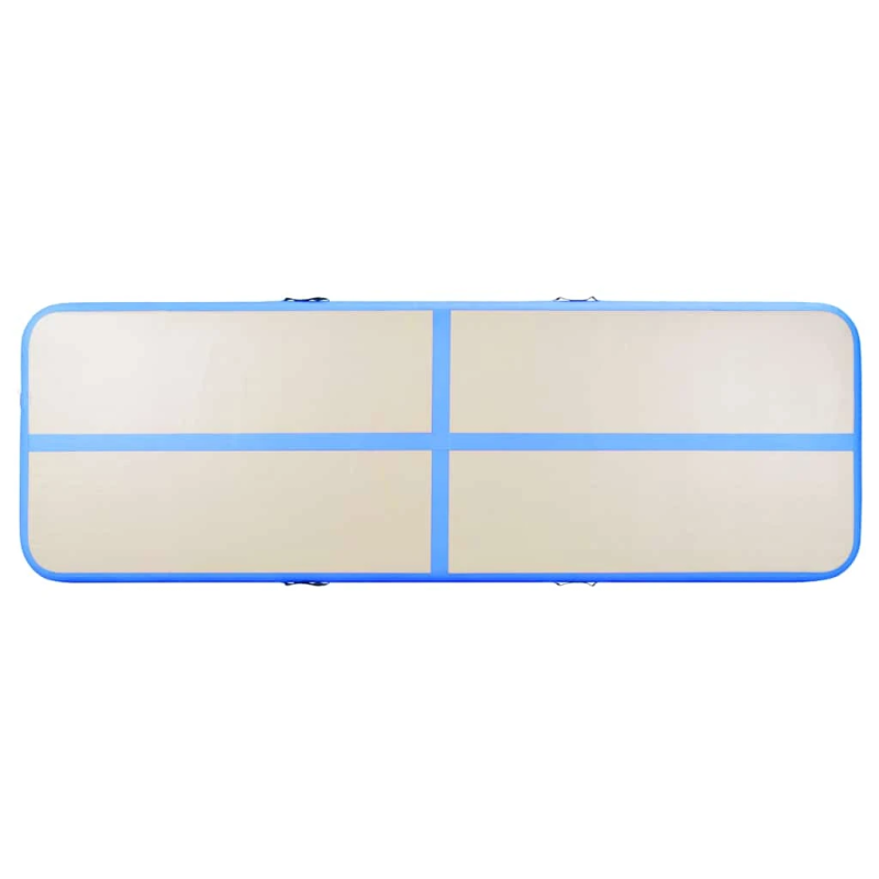 vidaXL piepūšams vingrošanas paklājs ar pumpi, 500x100x10 cm, zils PVC