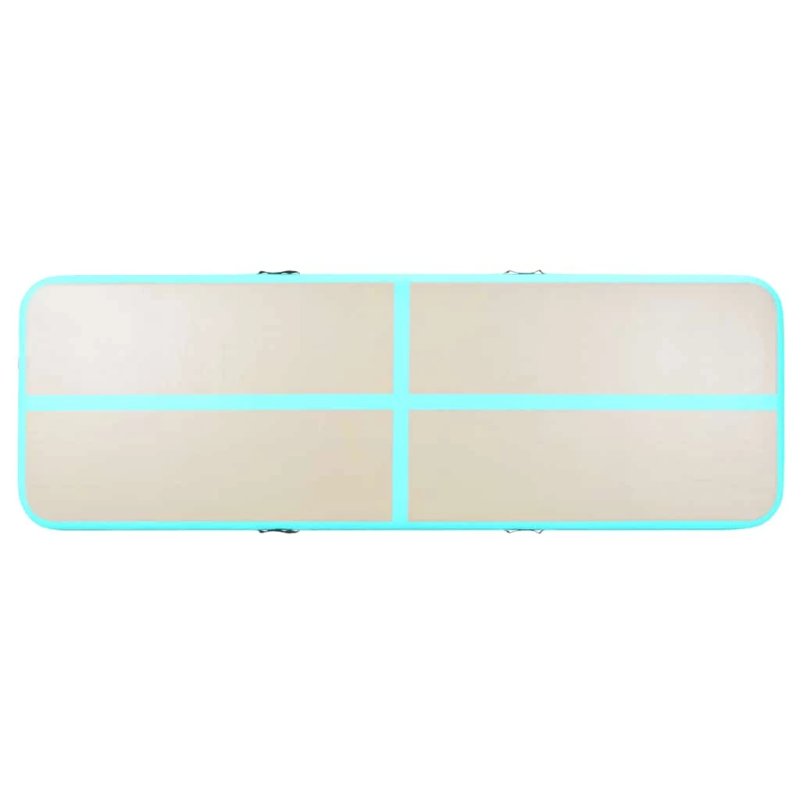 vidaXL piepūšams vingrošanas paklājs ar pumpi, 700x100x10 cm, zaļš PVC