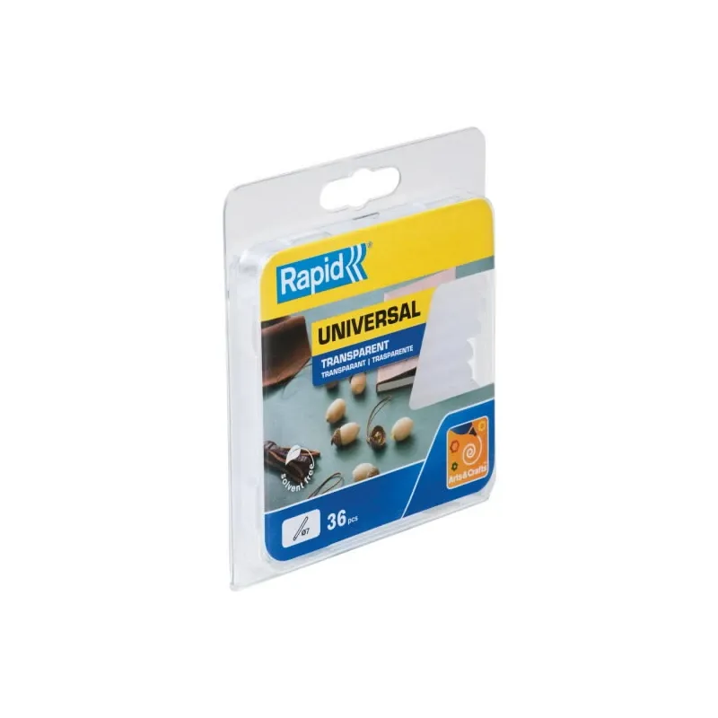 Līmes stienīši Rapid, 10 cm x 0.72 cm, caurspīdīga krās., 0.115 kg, 36 gab.