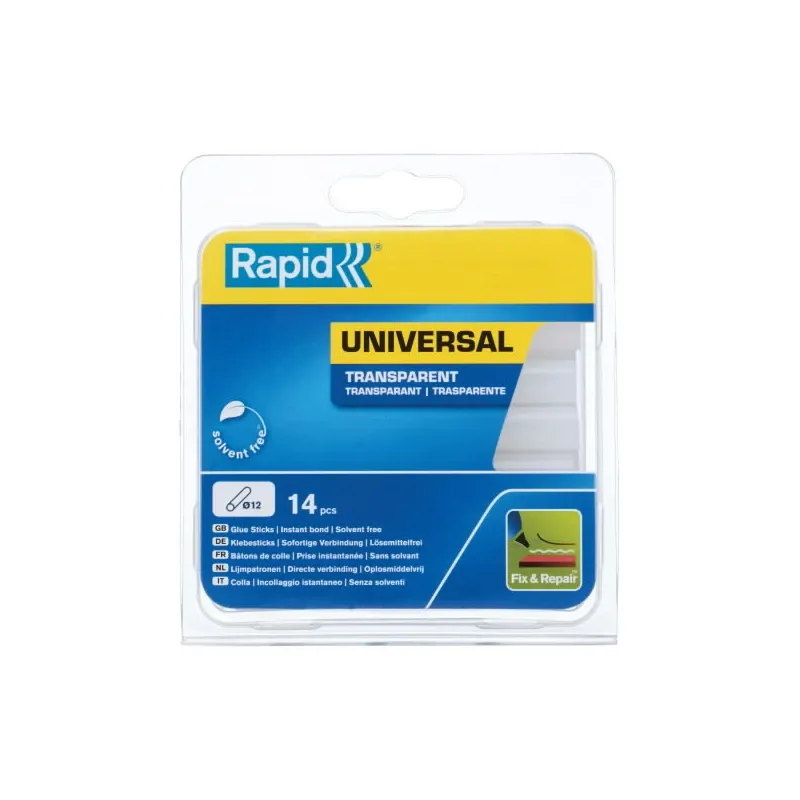 Klijai universalūs skaidrūs 12 mm 125 g, RAPID, 14 vnt