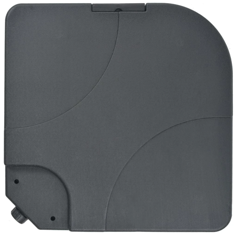 vidaXL dārza saulessargs ar pamatni, pārnēsājams, pelēkbrūns