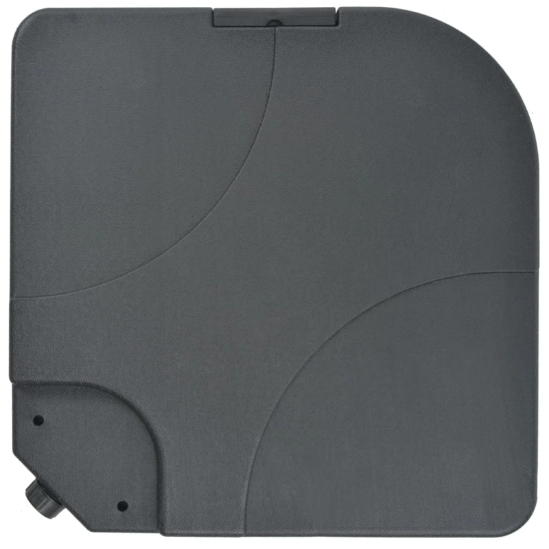 vidaXL dārza saulessargs ar pamatni, pārnēsājams, pelēkbrūns