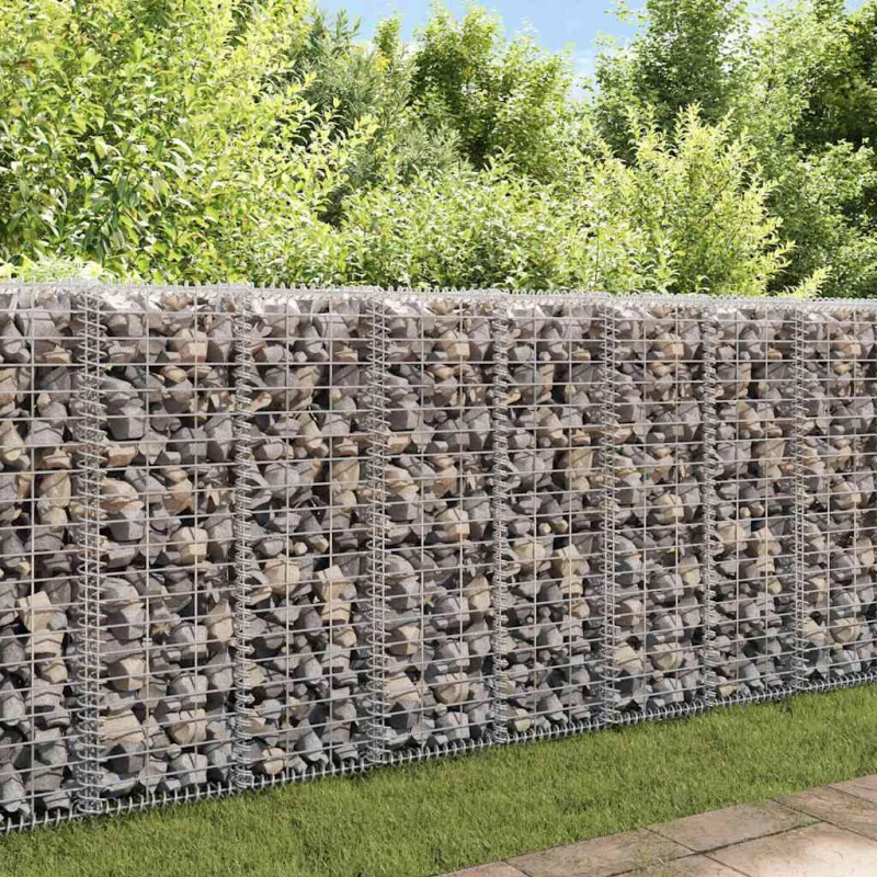 vidaXL gabions ar vāku, cinkots tērauds, 20x20x100 cm
