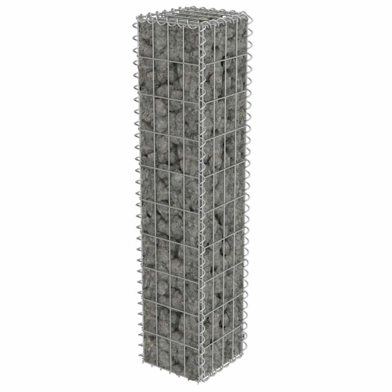 vidaXL gabions ar vāku, cinkots tērauds, 20x20x100 cm