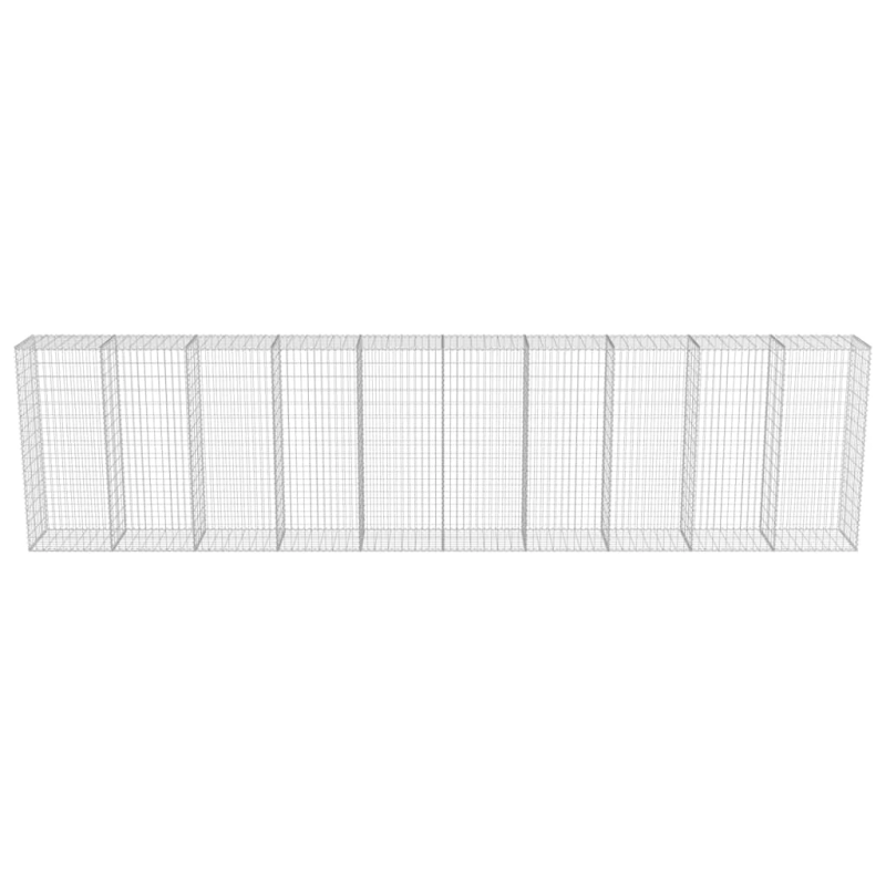 vidaXL gabions ar vāku, cinkots tērauds, 600x50x150 cm