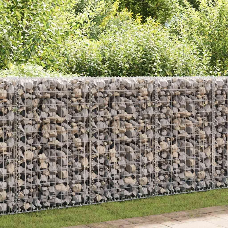 vidaXL gabions ar vāku, cinkots tērauds, 600x30x100 cm