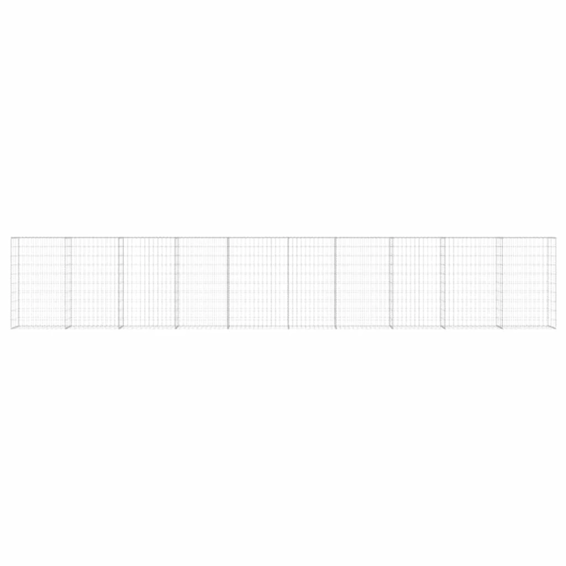 vidaXL gabions ar vāku, cinkots tērauds, 600x30x100 cm