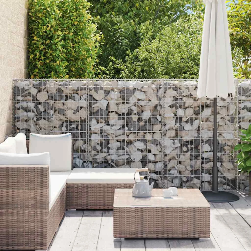vidaXL gabions ar vāku, cinkots tērauds, 900x50x150 cm