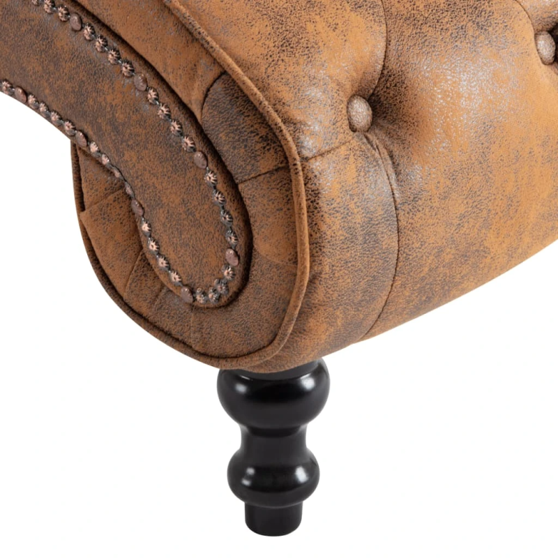 vidaXL atpūtas zvilnis, brūna mākslīgā zamšāda