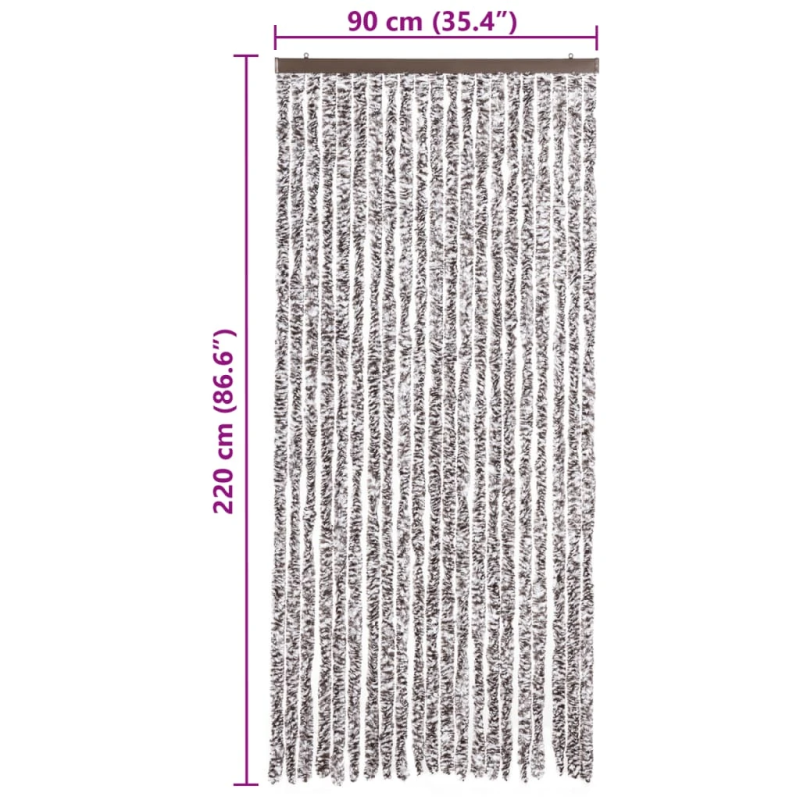 vidaXL kukaiņu aizkars, 90x220 cm, brūns un bēšs šenils