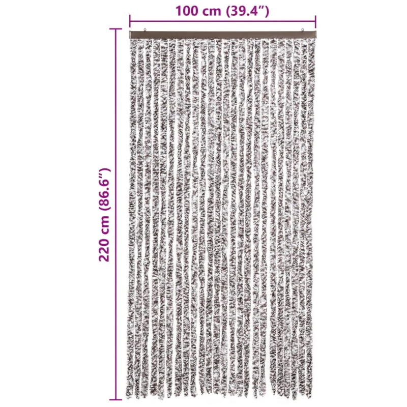 vidaXL kukaiņu aizkars, 100x220 cm, brūns un bēšs šenils