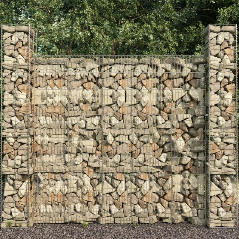 vidaXL gabions ar vāku, cinkots tērauds, 600x50x200 cm