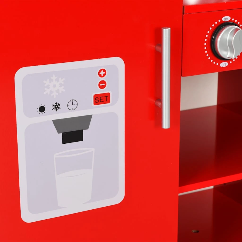 vidaXL bērnu rotaļu virtuve, MDF, 84x31x89 cm, sarkana