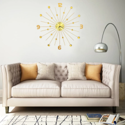 vidaXL sienas pulkstenis, 70 cm, metāls, zelta krāsa